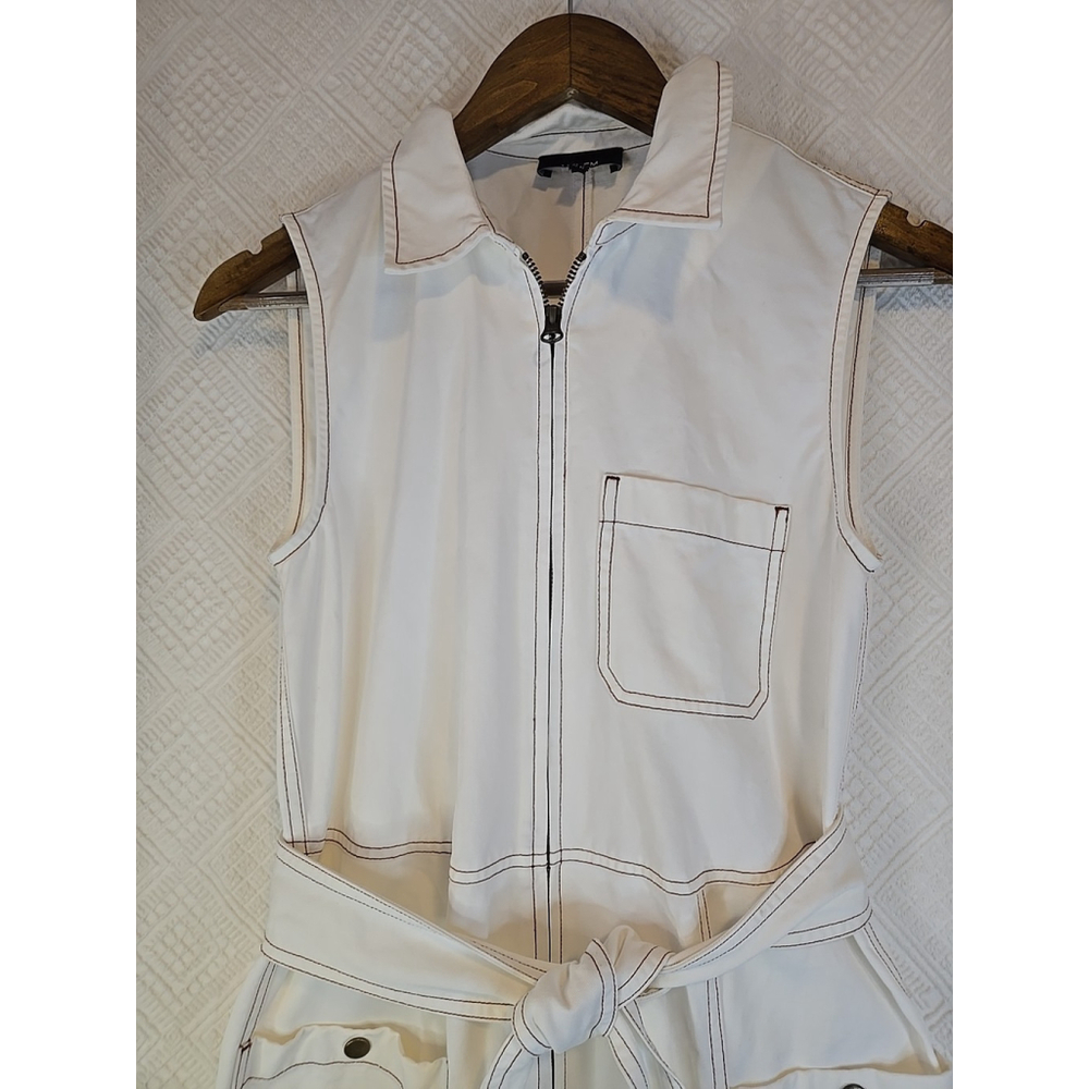Sleeveless Utility Jumpsuit in Cream - Picture 6 of 11